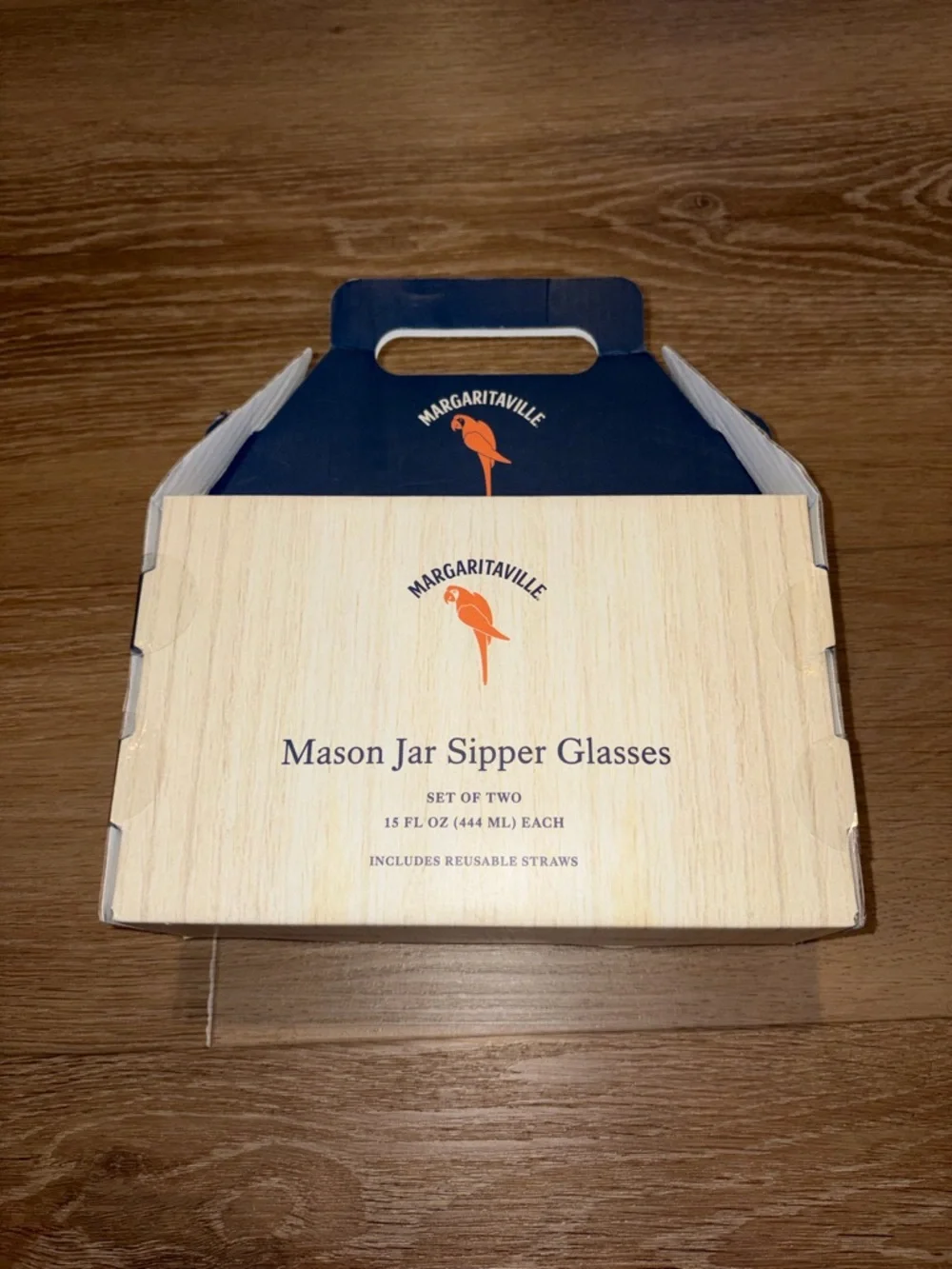 Margaritaville Mason Jar Sipper Glasses With Straws Set Of 2 15 Fl Ounce New